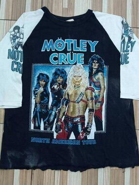 Vintage Rare 1984 Motley Crue North American Tour Double Sided T-shirt